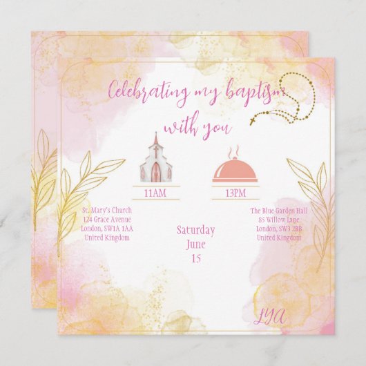 Baptism or Communion Einladung (Vorne/Hinten)