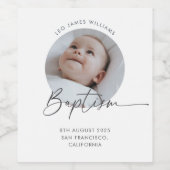 Baptism Photo Thank You Weinetikett (Einzelnes Label)