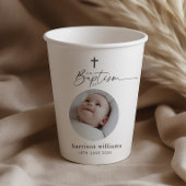 Baptism Round Photo Pappbecher