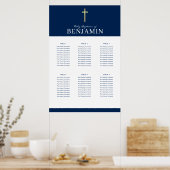 BAPTISM TABLE PLAN 6 Tische modernes Marinepulver Poster (Küche)