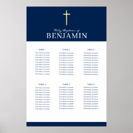 BAPTISM TABLE PLAN 6 Tische modernes Marinepulver Poster