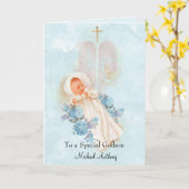 Baptismal Baby-Taufpatensohn Karte (Gelbe Blume)