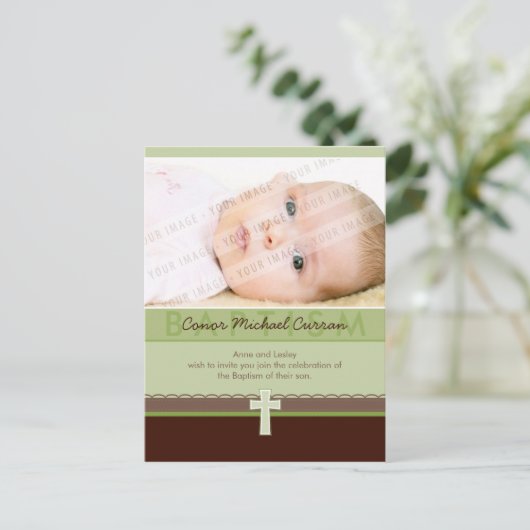 BAPTISMITTELEINLADUNG: rein 6 Einladungspostkarte (Stehend Vorderseite)