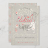 BAPTISMITTELINVITATION| Blumenmädchen Einladung (Vorne/Hinten)