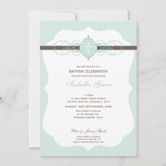 BAPTISMITTELINVITE: makellos 3P Einladung (Vorderseite)