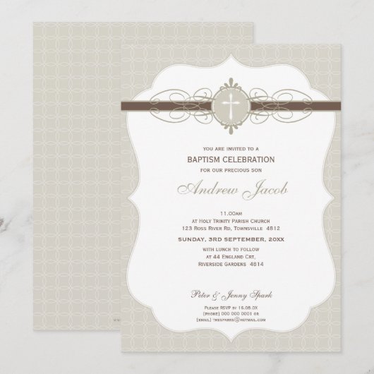 BAPTISMITTELINVITE: makellos 7P Einladung (Vorne/Hinten)