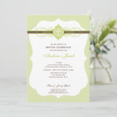 BAPTISMITTELINVITE: makellose 2P Einladung (Stehend Vorderseite)