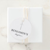 BAPTISMUS DANK IHNEN modernes Silberkreuz Schwarz- Geschenkanhänger (Beispiel)