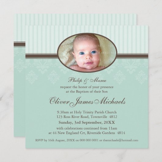 BAPTISMUS ERSUCHT EINLADUNG (Vorne/Hinten)