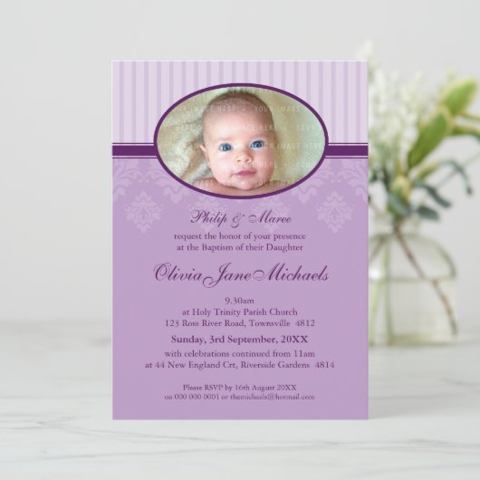 BAPTISMUS ERSUCHT: gesegnet 2P Einladung (Stehend Vorderseite)