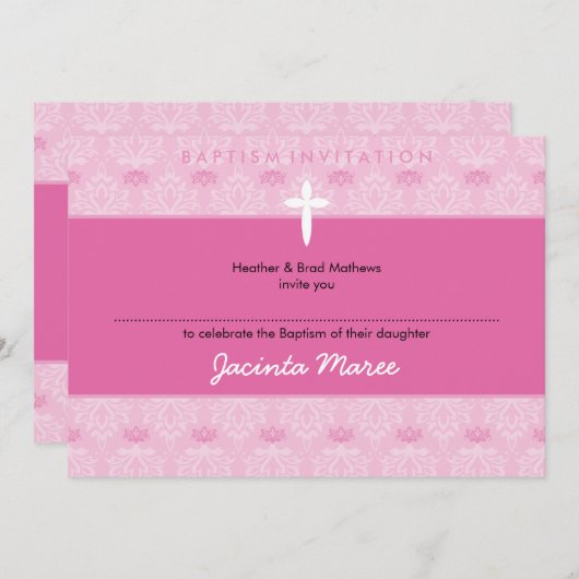 BAPTISMUS ERSUCHT: hübsch 2a L Einladung (Vorne/Hinten)