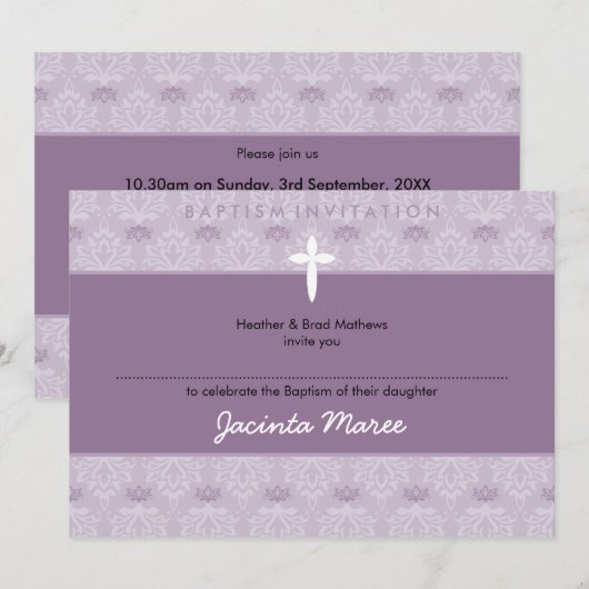 BAPTISMUS: hübsch 5aL Einladung (Vorne/Hinten)