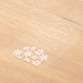 Baptismus in blassrosa Blume Acryleinladungen (Ablage )