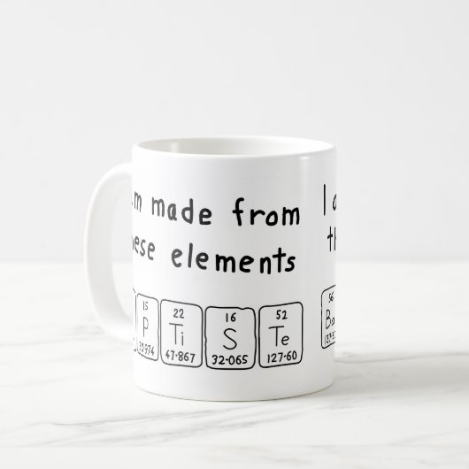 Baptiste Periodenname Tasse (Vorderseite Links)