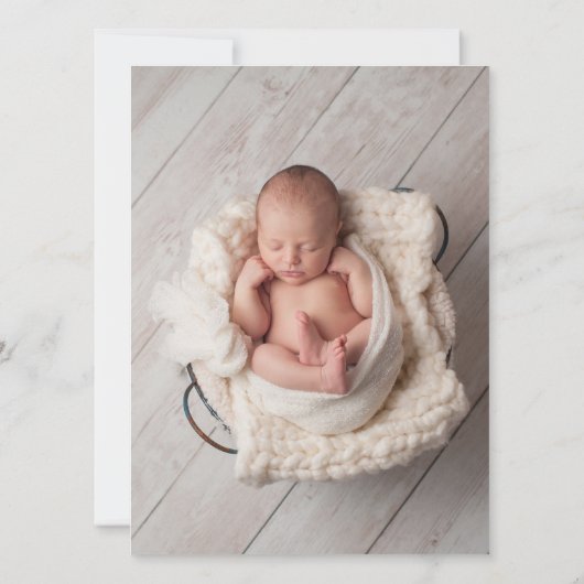 BaptisWillkommensgruß für einfaches Script-Foto Einladung (Rückseite)