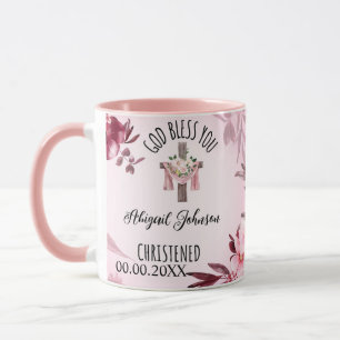 Baptized Christenname Datum Gott segne Sie Custom Tasse