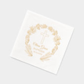 Baptized Floral Cross Religious Event  Servietten Mit Folie (Links)