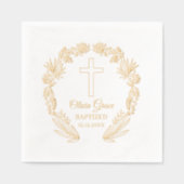 Baptized Floral Cross Religious Event  Servietten Mit Folie (Vorderseite)