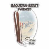 Baqueira-Beret Spanien Skiposter. Aufkleber (Vorderseite)