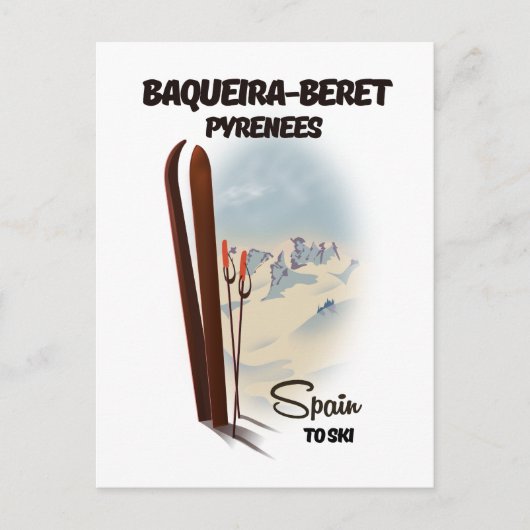 Baqueira-Beret Spanien Skiposter. Postkarte (Vorderseite)