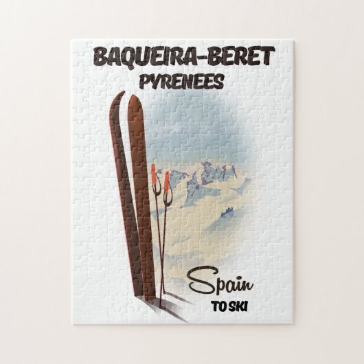 Baqueira-Beret Spanien Skiposter. Puzzle (Vertikal)