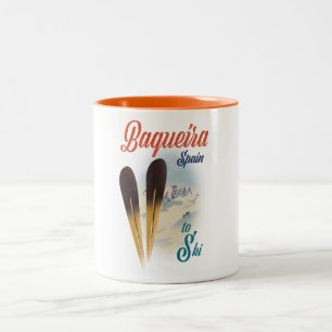 Baqueira Spanien Reiseplakat Zweifarbige Tasse