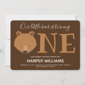 Bär 1. Geburtstag Einladung (Vorderseite)