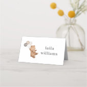 Bär 3 Braune Balloons - 1. Geburtstag Platzkarte (Vorderseite)