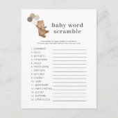 Bär 3 Braune Balloons - Baby Word Scramble Game Postkarte (Vorderseite)