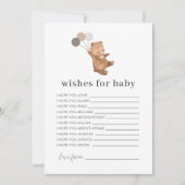 Bär 3 Braune Balloons wünscht eine Babykarte Einladung (Vorderseite)