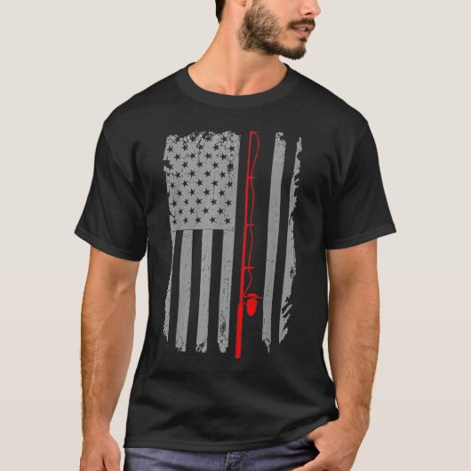 Bär als Angler mit Fisch T-Shirt (Vorderseite)