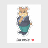 Bär als Bär mit Anzug Aufkleber (Blatt)