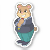 Bär als Bär mit Anzug Aufkleber (Vorderseite)
