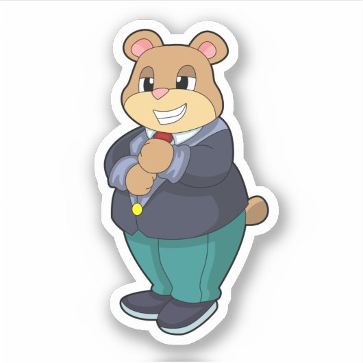 Bär als Bär mit Anzug Aufkleber (Vorderseite)
