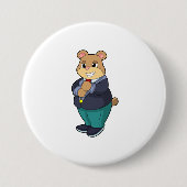 Bär als Bär mit Anzug Button (Vorderseite)