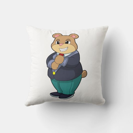 Bär als Bär mit Anzug Kissen (Rückseite)