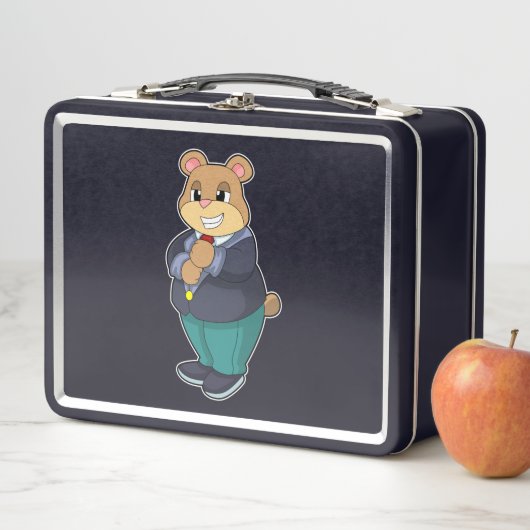 Bär als Bär mit Anzug Metall Brotdose (Beispiel)