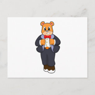 Bär als Bär mit Anzug Postkarte