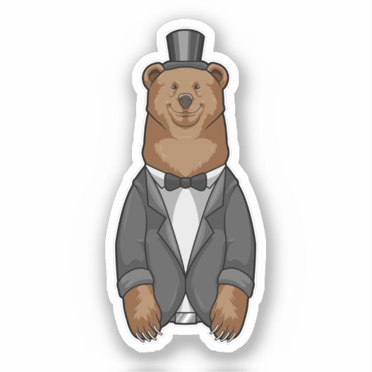 Bär als Bär mit Jacket Aufkleber (Vorderseite)