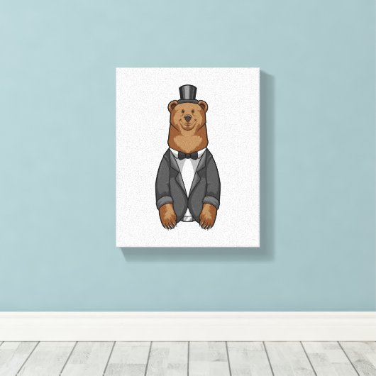 Bär als Bär mit Jacket Leinwanddruck (Insitu (Holzboden))