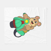 Bär als Biker mit Scooter.PNG Fleecedecke (Vorderseite (Horizontal))