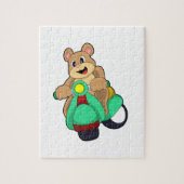 Bär als Biker mit Scooter.PNG Puzzle (Vertikal)