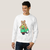 Bär als Biker mit Scooter.PNG Sweatshirt (Vorne ganz)