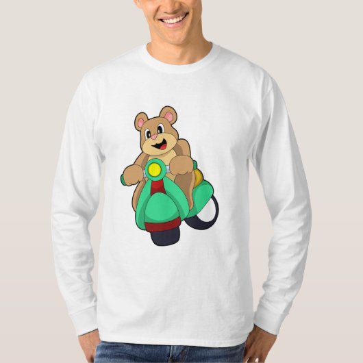 Bär als Biker mit Scooter.PNG T-Shirt (Vorderseite)