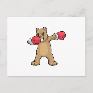 Bär als Boxer bei Boxing & Hip Hop Dance Dab Postkarte