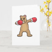 Bär als Boxer beim Boxing & Hip Hop Dance Dab Karte (Gelbe Blume)