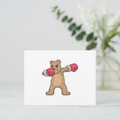 Bär als Boxer beim Boxing & Hip Hop Dance Dab Postkarte (Stehend Vorderseite)