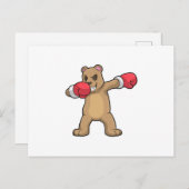 Bär als Boxer beim Boxing & Hip Hop Dance Dab Postkarte (Vorne/Hinten)