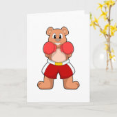 Bär als Boxer mit Boxhandschuhen Karte (Gelbe Blume)