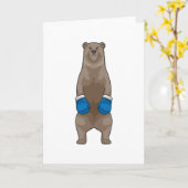 Bär als Boxer mit Boxhandschuhen Karte (Gelbe Blume)